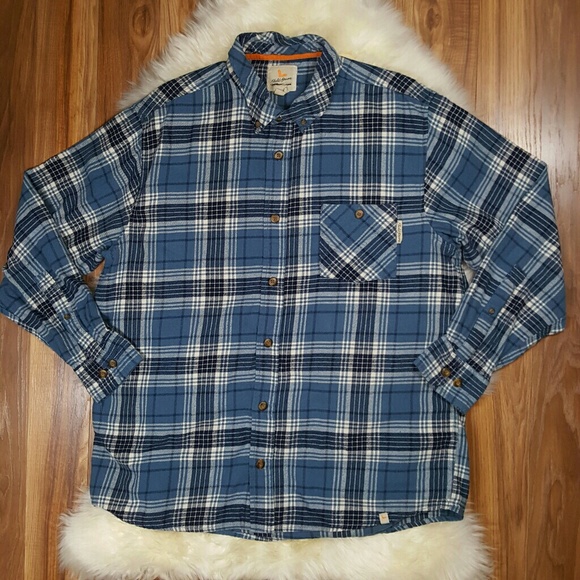 XXL L Field /& Stream Blue Plaid Short Sleeve Button Down Shirt Top Sz M XL